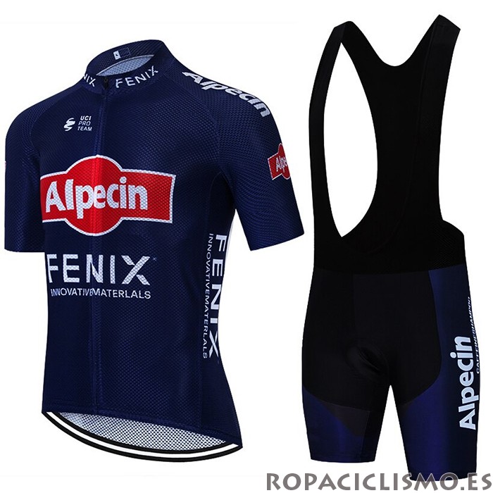 2021 Maillot Alpecin Fenix Tirantes Mangas Cortas Profundo Azul